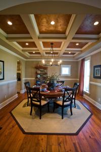 dining room with textured ceiling and recessed lighting