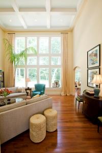 living room with large windows