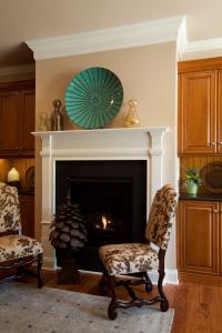 detail of fireplace in living room