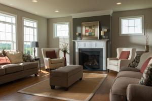 living room with fireplace