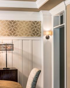 detail of trim and wall sconce
