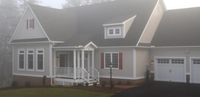 custom home in the fog