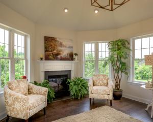 living room with fireplace