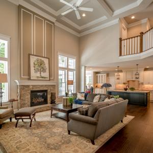 living room with fireplace