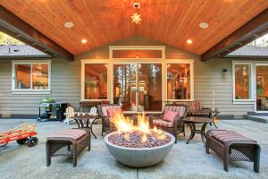 fire pit on a patio