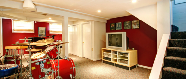 finished basement - music room