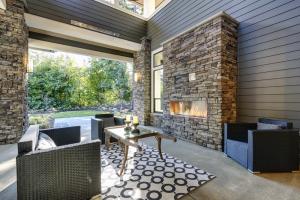 fireplace pros and cons - indoor patio with fireplace