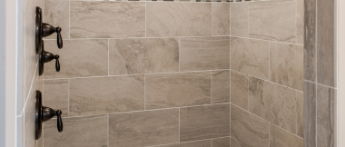 walk in tile shower unit