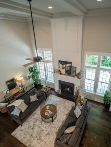 great room with fireplace