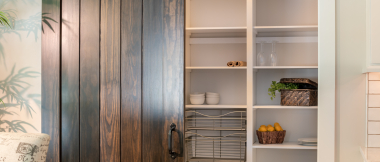 walk-in pantry with sliding barn door