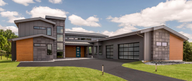 exterior of modern custom home