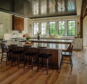 kitchen with double islands and seating
