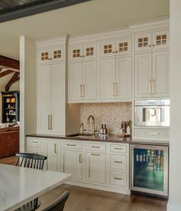 kitchen with wine fridge