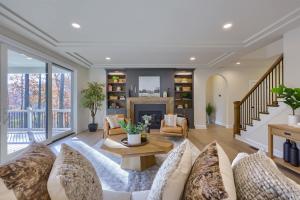 great room with fireplace