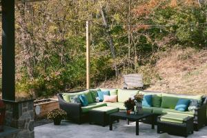 patio furniture in outdoor living area